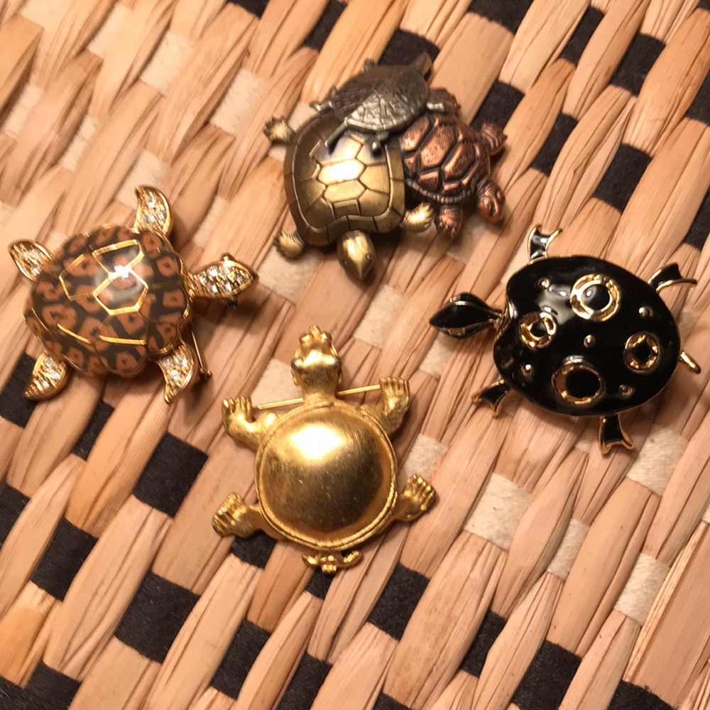 Costume Jewelry Turtle Pin Collection